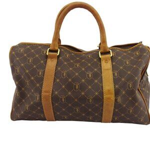 TRUSSARDI Boston bag Brown beige gold Women Authentic secondhand
